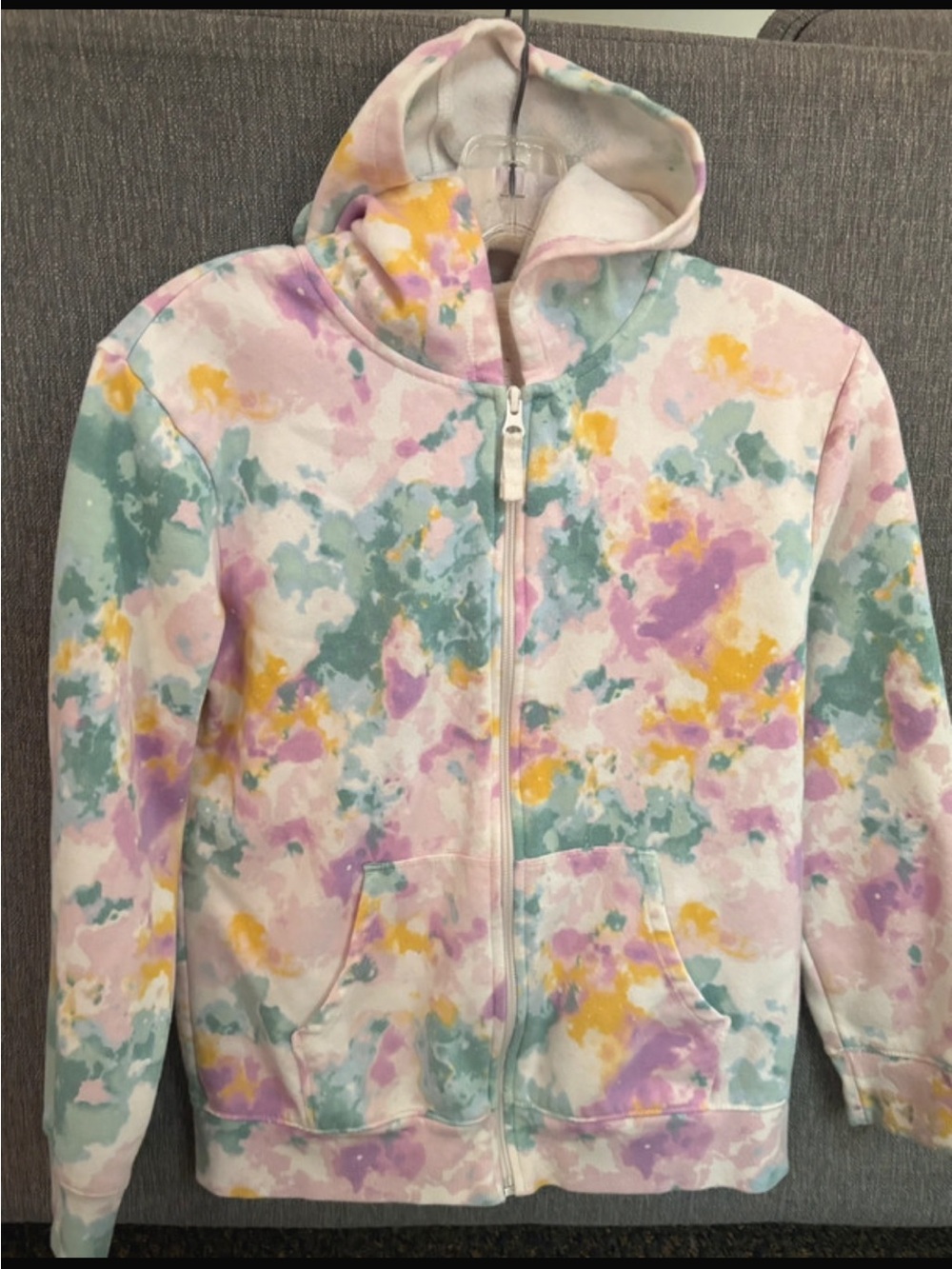 Cat & Jack Pastel Tie-Dye Zip Hoodie - Pink, Purple, Teal & Yellow